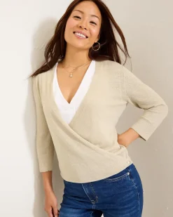 Addison Shimmer Linen-Blend Cardigan