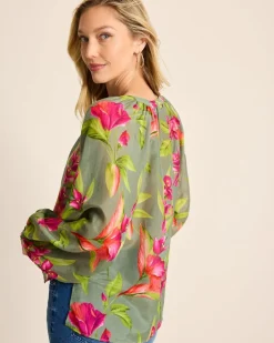 Agua Amara Lavish Blooms Peasant Top