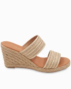 André Assous Nolita Metallic Raffia Wedges