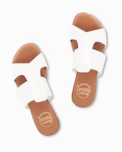 André Assous Noor White Stretch-Raffia Featherweights™ Sandals