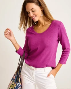 Ashby Isles Scoop-Neck 3/4-Sleeve T-Shirt