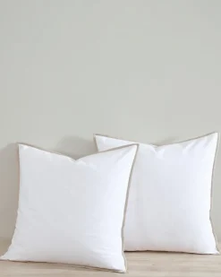 Bahama Basic Canvas White European Shams - Set of 2