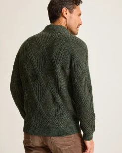 Beachscape Cable Button-Mock Sweater