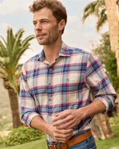 Canyon Beach Window Pane Stretch Flannel Shirt