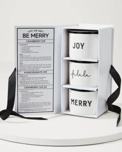 Ceramic Holiday Dip Bowls—Set of 3