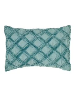 Chenille Diamond Blue Throw Pillow