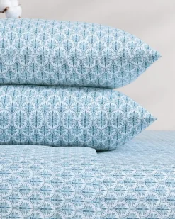 Coastal Batik Blue 4-Piece Queen Sheet Set