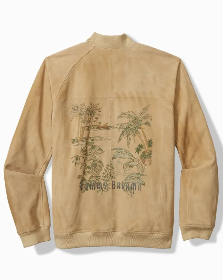 Collector's Series '24 Paradise Oasis Suede Bomber Jacket