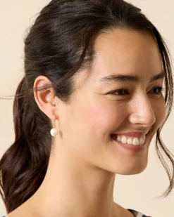 Coral Isles Pearl Drop Earrings