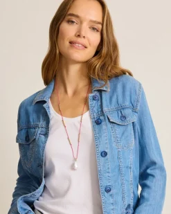 Coral Isles Thread Pearl Pendant Necklace