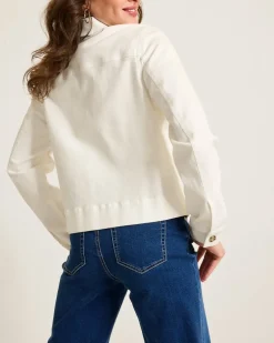 Cotton Twill Cropped Peacoat