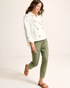 Cotton Twill Cropped Peacoat