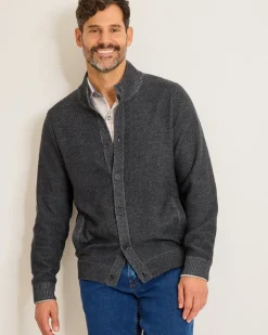 Crescent Shore IslandZone® Button-Mock Cardigan