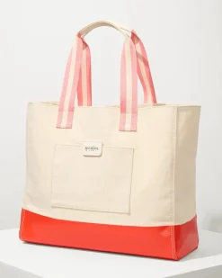 Embroidered Red Crab Beach Tote