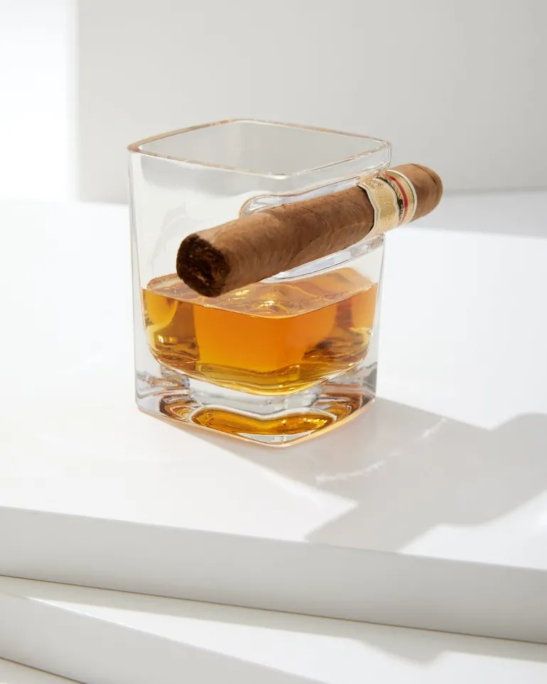 Etched Marlin Corkcicle® Cigar Glass