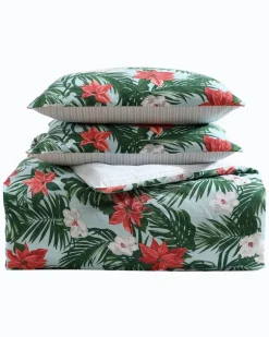 Festive Palms Reversible Full/Queen 3-Piece Comforter Set