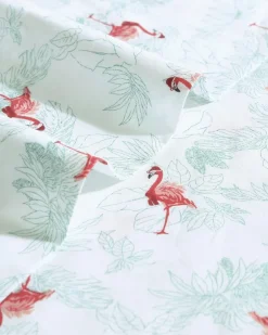 Flamingo Santa 4-Piece Queen Sheet Set