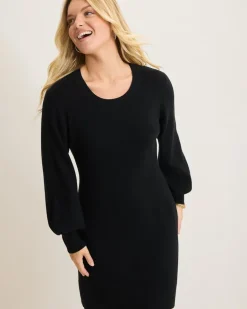 Flared Pickford Balloon-Sleeve Dress