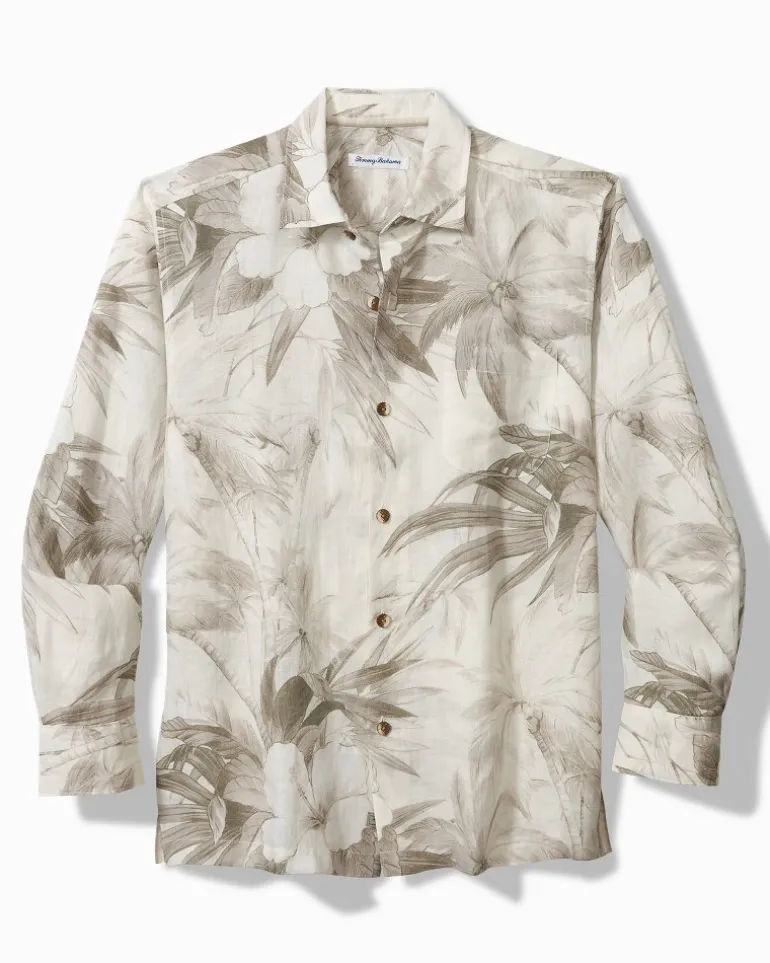 Flora Oasis Long-Sleeve Linen Shirt