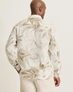 Flora Oasis Long-Sleeve Linen Shirt