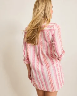 Geo Jacquard Boyfriend Beach Shirt