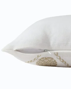 Golden Pineapples Embroidered Decorative Pillow