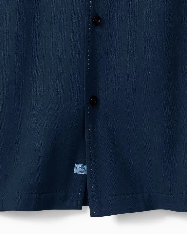 Hawaiian Herringbone Silk Camp Shirt