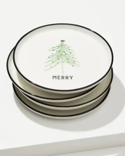 Holiday Tree Appetizer Plates—Set of 4