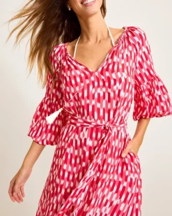 Ikat Stripe Midi Coverup Dress