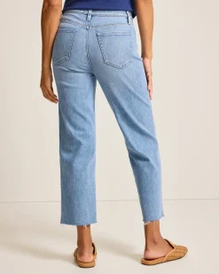 Indigo Palms™ High-Rise Cropped Straight-Leg Jeans