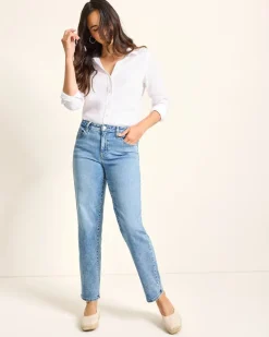 Indigo Palms™ High-Rise Straight-Leg Jeans
