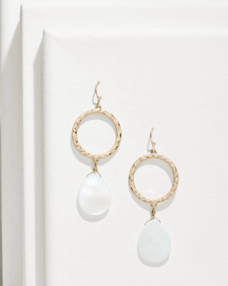 Indigo Shore Mother of Pearl Teardrop Earrings