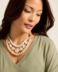 Indigo Shore Mother of Pearl Shell Statement Necklace