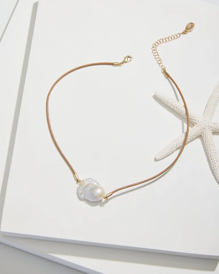 Indigo Shore Pearl Corded Pendant Necklace