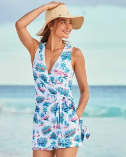 Island Cays Tropical Oasis Beach Wrap Romper