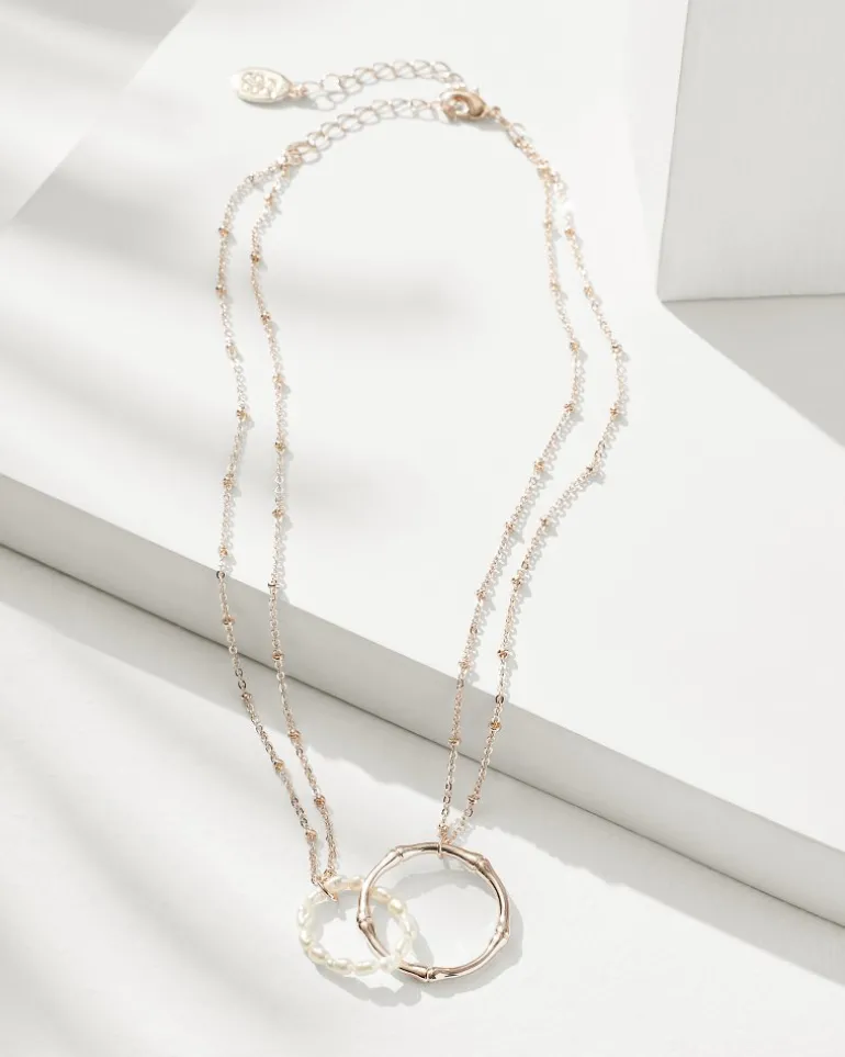 Island Essence Rose Gold Double-Loop Necklace