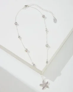 Island Essence Silver Starfish Pearl Necklace