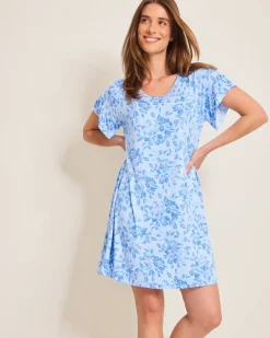 Jersey Short-Sleeve Short Sleep Dress