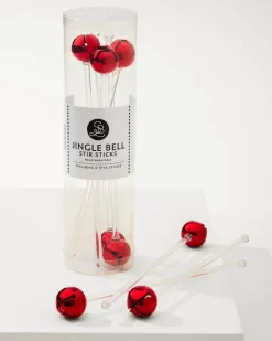Jingle Bell Red Stir Sticks