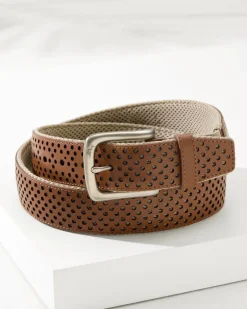 Leather Mesh Cushion Performance Belt