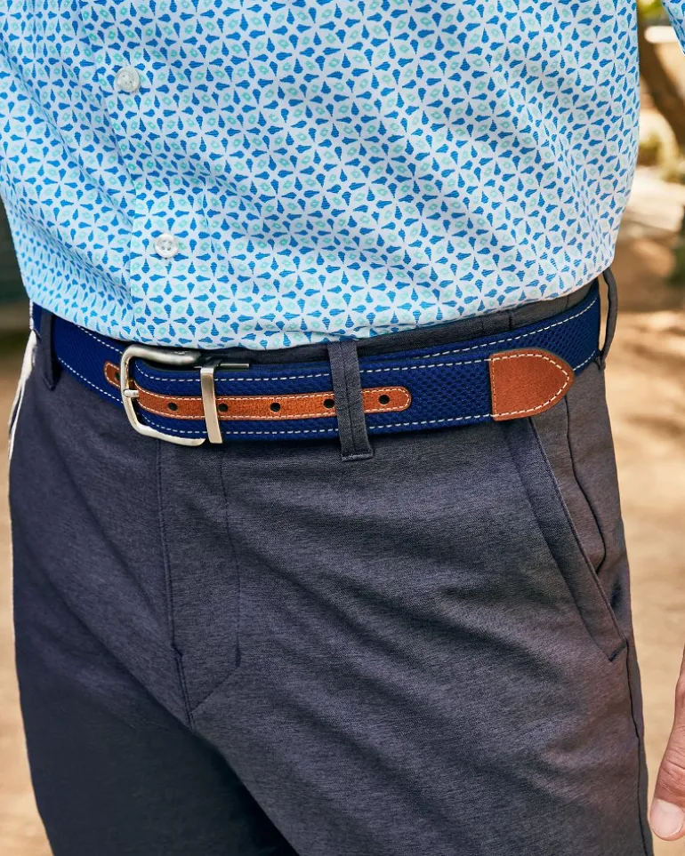 Leather Mesh Reversible Performance Belt
