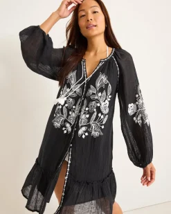 Linen Gauze Tunic Coverup Dress