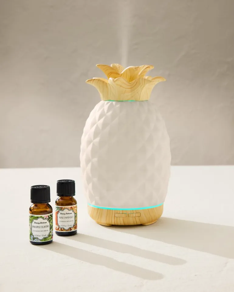 Maui Mango Ceramic Pineapple Diffuser Oil Refill Set