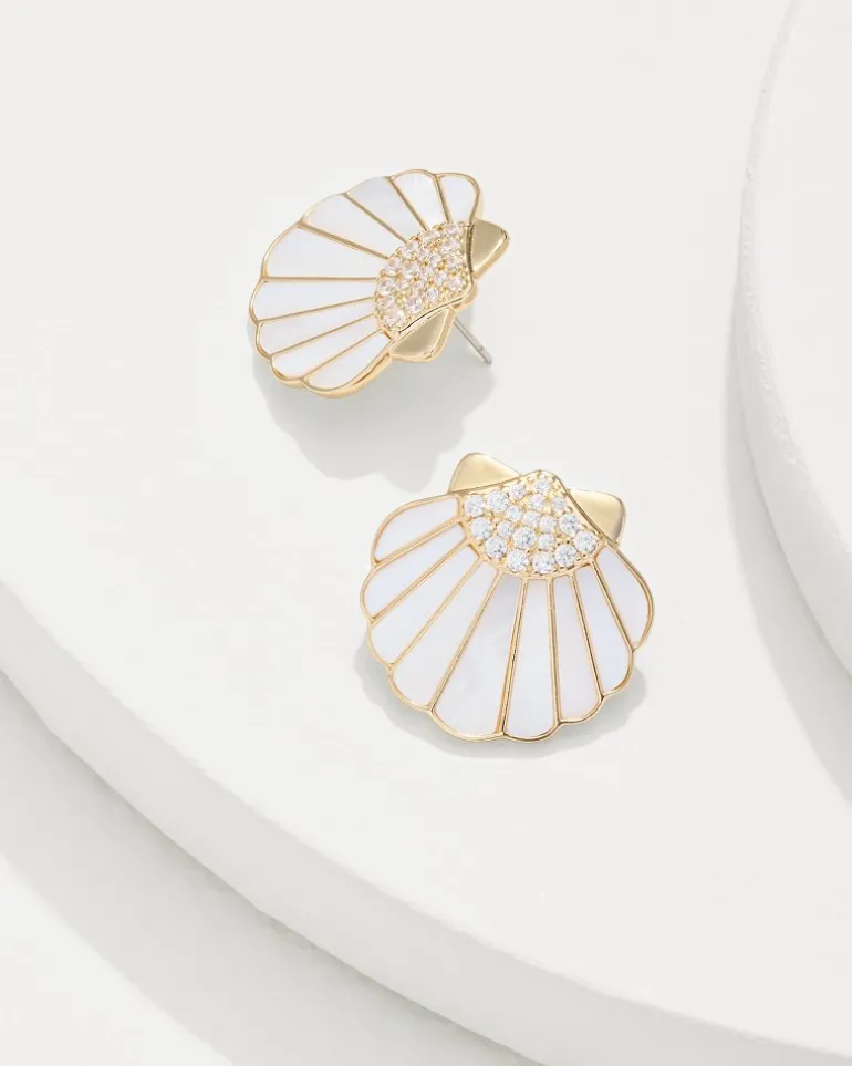 Moments in Paradise Mother of Pearl and Shell Statement Earrings