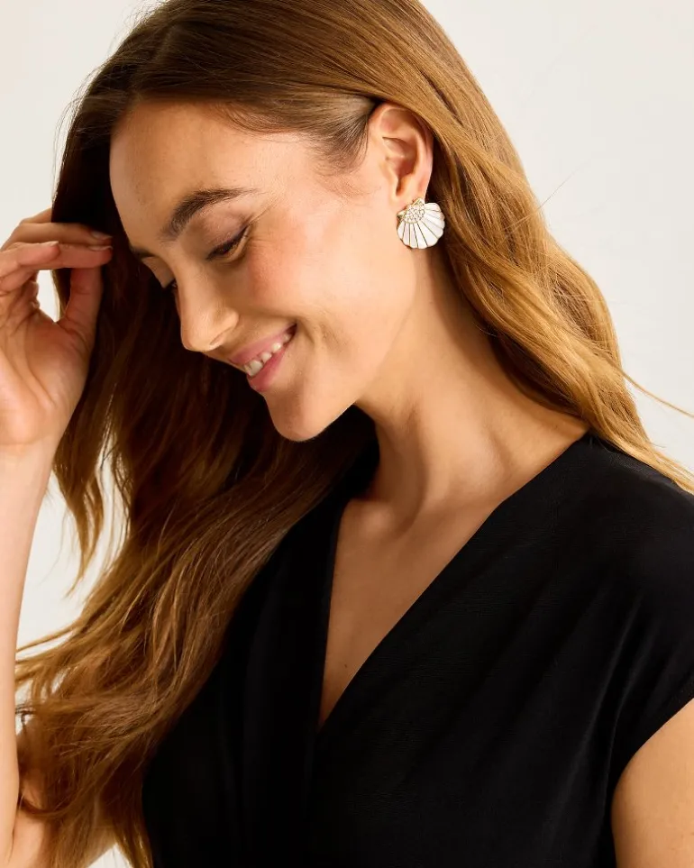 Moments in Paradise Mother of Pearl and Shell Statement Earrings