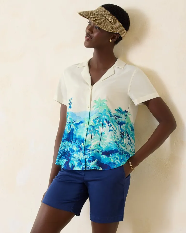 Oceanside Views Talulla Silk Camp Shirt