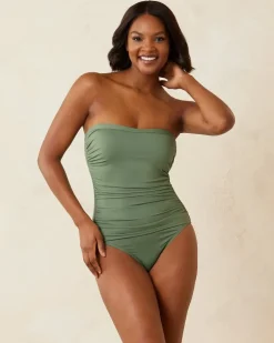 Paradise Fronds Bandeau One-Piece Swimsuit