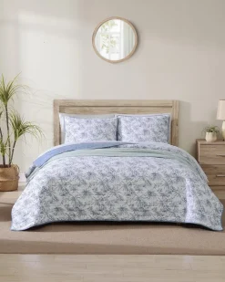 Pen and Ink Palm Reversible 2-Piece Twin Quilt Set