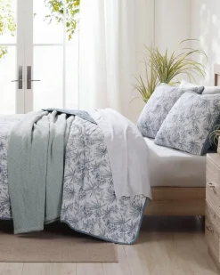 Pen and Ink Palm Reversible 2-Piece Twin Quilt Set