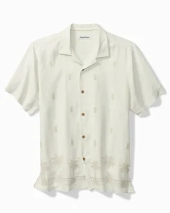 Pina Palms Embroidered Silk Camp Shirt